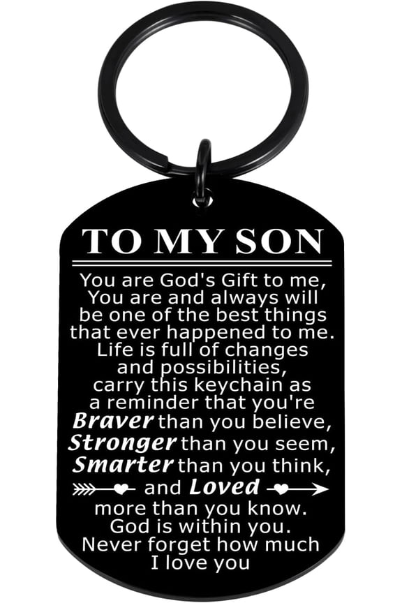 Christmas Stocking Stuffers Inspirational Keychain for Son Son First Day of School Gifts for Teen Him from Mom Dad Keychain Gift from Mom Birthday Gift for College Stocking Stuffers