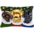 thumbnail image 1 of Christmas Stocking Surprise Labrador Fabric Decorative Pillow, 1 of 1
