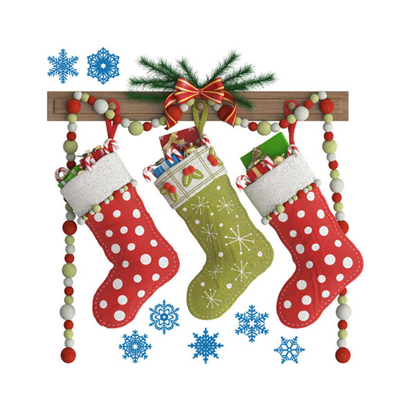 Christmas Stocking Wall Decor Stickers, The Stockings were Hung
