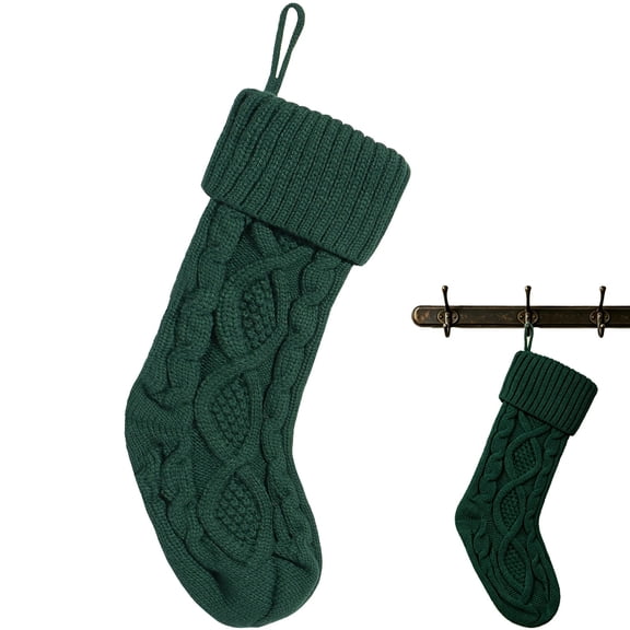 Christmas Stocking,Xmas Stocking Hanging Ornaments,Farmhouse Large Rustic Neutral Knitted Stockings Ornament,Xmas Big Cable Knit Stockings Decorations,Woven Stocking‑Sack for Xmas Tree