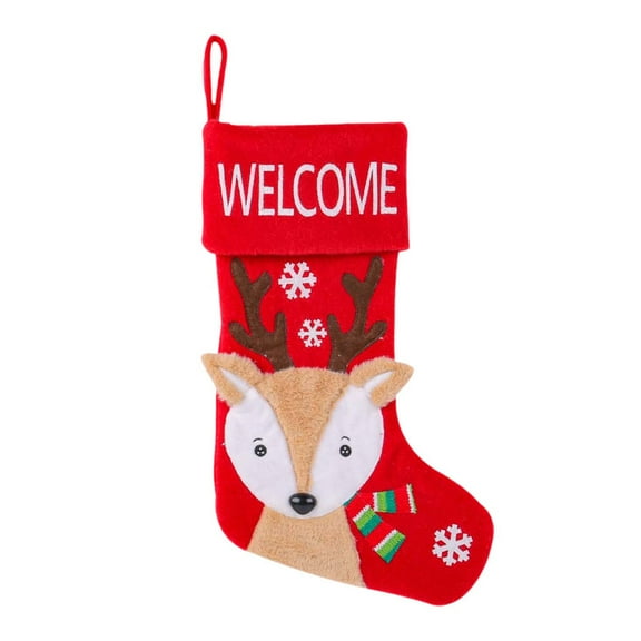 Christmas Stocking for Baby Girl First Holiday Festive White Knitted Keepsake