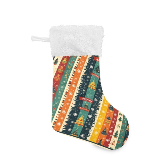Christmas Stocking with Hanging Loop for Family Holiday Ornament A Christmas Pattern