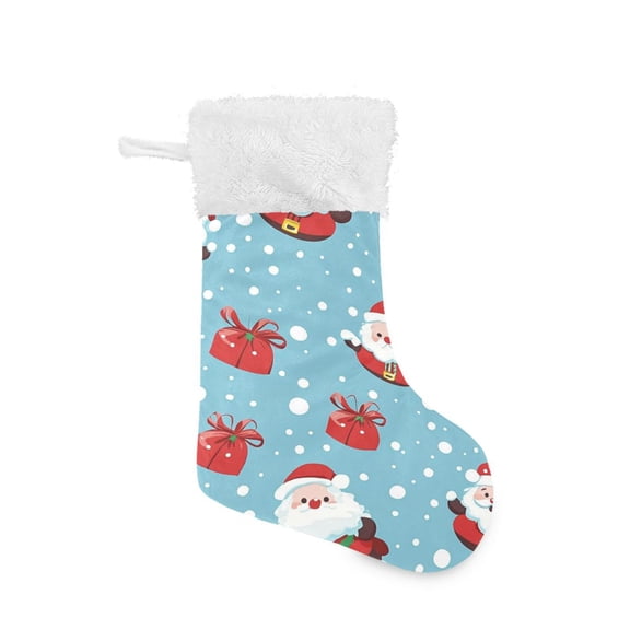Christmas Stocking with Hanging Loop for Family Holiday Ornament Adorable Santas