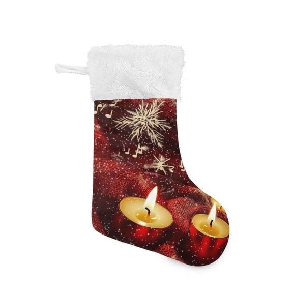 Christmas Stocking with Hanging Loop for Family Holiday Ornament Christmas Candles