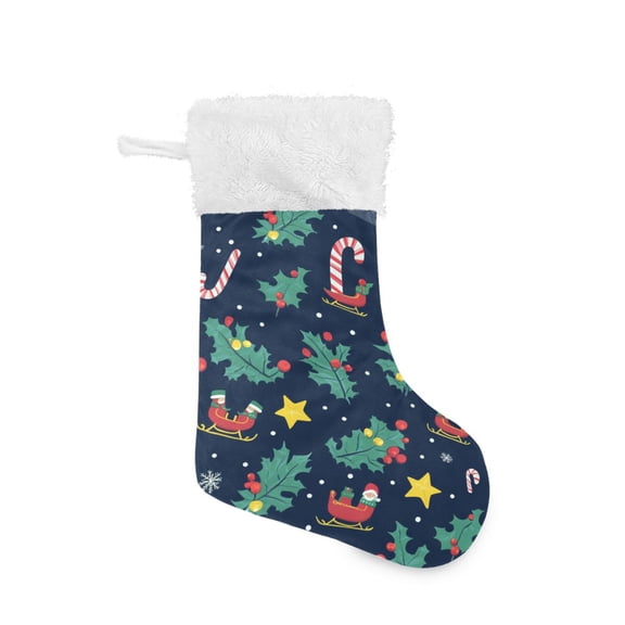 Christmas Stocking with Hanging Loop for Family Holiday Ornament Christmas Pattern