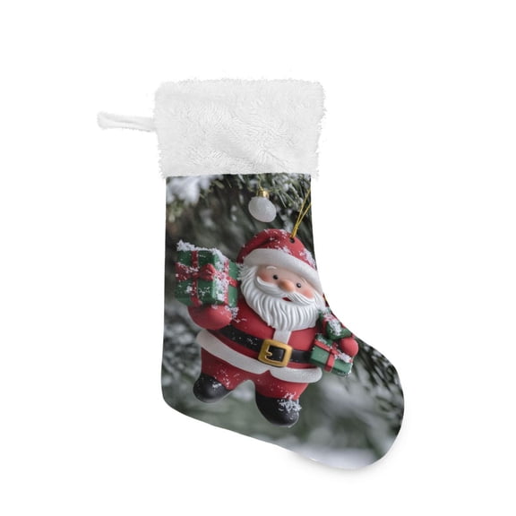 Christmas Stocking with Hanging Loop for Family Holiday Ornament Christmas Santa Claus Ornament