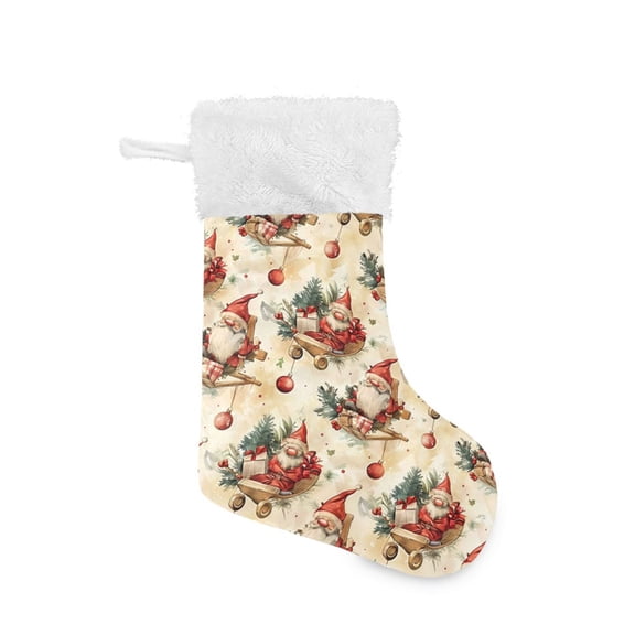 Christmas Stocking with Hanging Loop for Family Holiday Ornament Christmas Sleigh Decorative Pattern