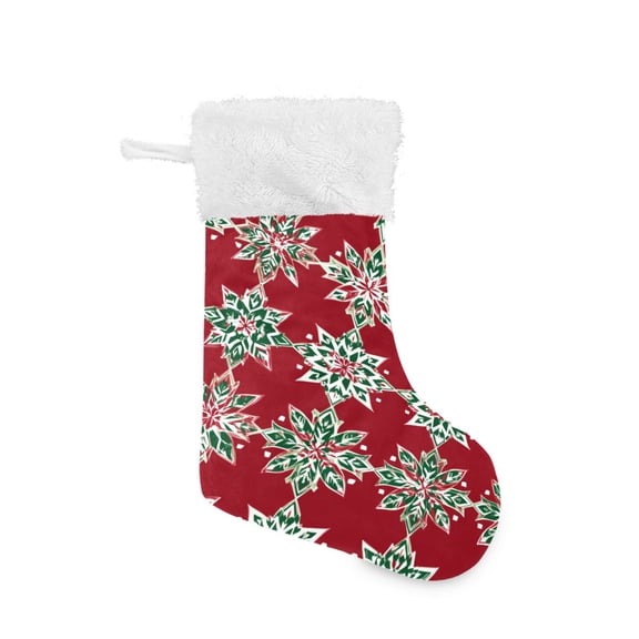 Christmas Stocking with Hanging Loop for Family Holiday Ornament Christmas Snowflakes Pattern
