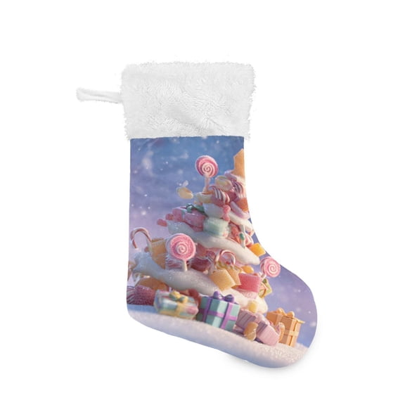 Christmas Stocking with Hanging Loop for Family Holiday Ornament Christmas Tree Made Of Candy