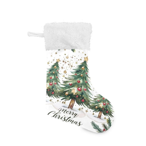 Christmas Stocking with Hanging Loop for Family Holiday Ornament Christmas Trees with Stars Pattern-7eda-498b-b497-96cce8f84c43
