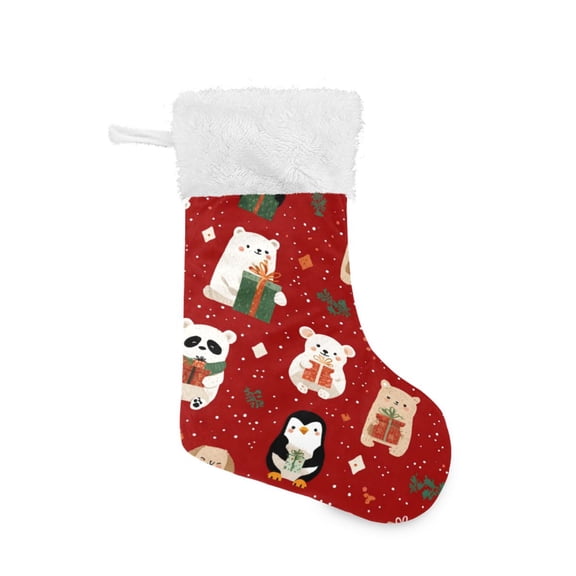 Christmas Stocking with Hanging Loop for Family Holiday Ornament Cute Christmas Animals