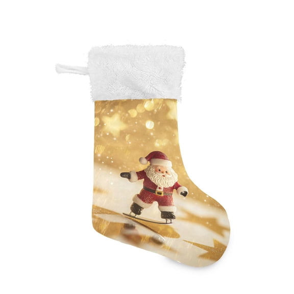 Christmas Stocking with Hanging Loop for Family Holiday Ornament Cute Christmas Santa Claus