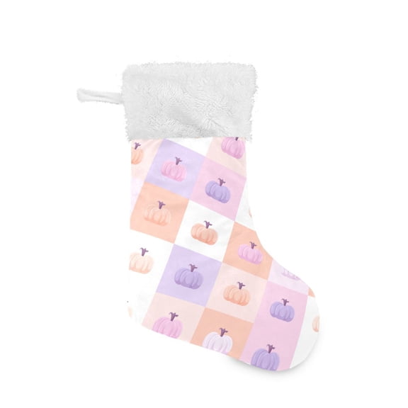 Christmas Stocking with Hanging Loop for Family Holiday Ornament Cute Pumpkins Pattern