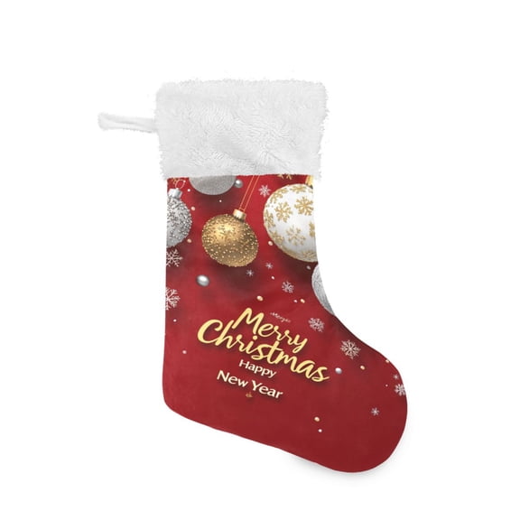 Christmas Stocking with Hanging Loop for Family Holiday Ornament Dark Red Christmas Background