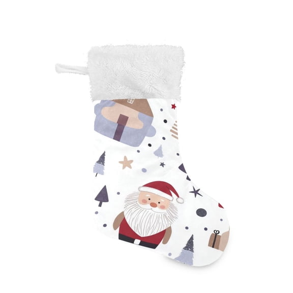 Christmas Stocking with Hanging Loop for Family Holiday Ornament Houses and Trees
