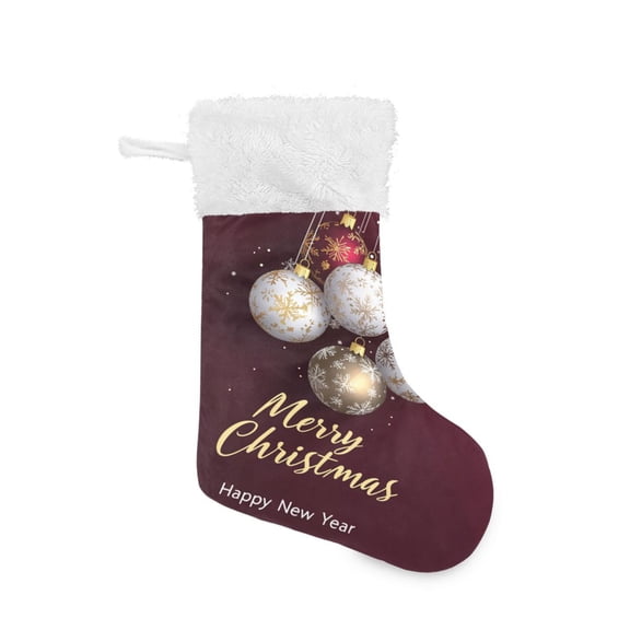 Christmas Stocking with Hanging Loop for Family Holiday Ornament Red Christmas Elements