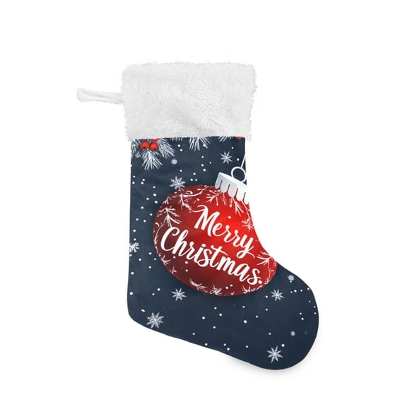 Christmas Stocking with Hanging Loop for Family Holiday Ornament Red Christmas Ornament