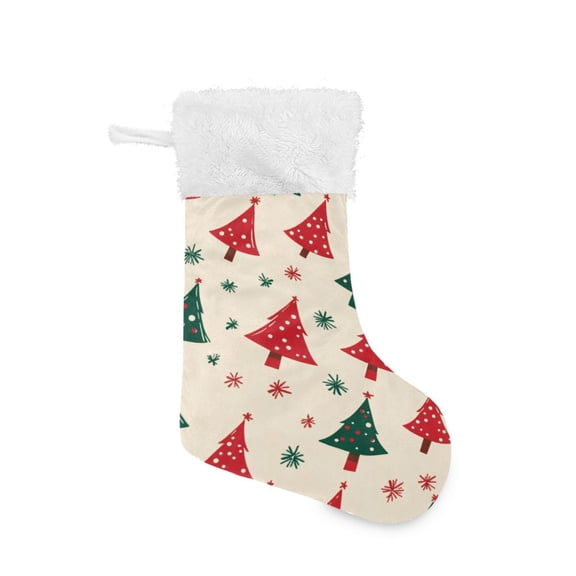 Christmas Stocking with Hanging Loop for Family Holiday Ornament Stylish Christmas Tree Pattern