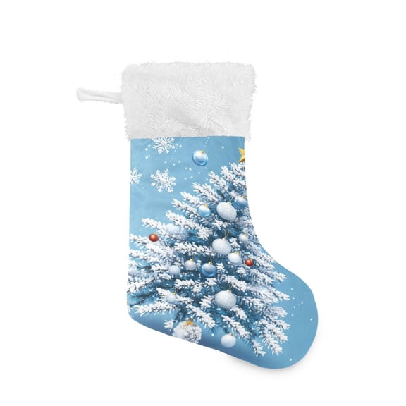 Christmas Stocking with Hanging Loop for Family Holiday Ornament White Christmas Tree