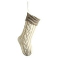 thumbnail image 1 of Christmas Stockings: 1 Pc 18" Multicolor Cable Knit Personalized Christmas Stockings, Rustic Hanging Xmas Stockings Farmhouse Knitted Stockings Decorations for Family Holiday Decor(White,18x2"), 1 of 9