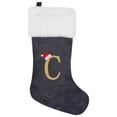 thumbnail image 1 of Christmas Stockings, 18.1 Inch Large Embroidered Stockings, Grey Cloth with White Soft Cuffs, Xmas Hanging Decorations Stocking for Xmas Tree Family Holiday Party Decor, Personalized Holiday, 1 of 3