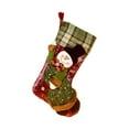 thumbnail image 1 of Christmas Stockings, 18.5" Classic Farmhouse Large Christmas Stockings with 3D Santa, Snowman, Reindeer, Polar Bear for Family Holiday Party Christmas Decorations (Grey and Burgundy), 1 of 5