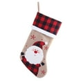 thumbnail image 1 of Christmas Stockings, 18.5Inch Christmas Stockings Burlap Plaid Xmas Hanging Stockings Holiday Christmas Decoration Gifts for Family, Christmas Tree Fireplace Family Party Decorations, 1 of 6