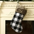 thumbnail image 1 of Christmas Stockings, 18.9 inch Large Buffalo Plaid Stockings for Christmas Decoration, Durable Red and Black Checked Xmas Stocking (Plush Cuff, Black&Red), 1 of 5