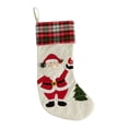 thumbnail image 1 of Christmas Stockings 18 Inches - Burlap with Large Plush Cuff for Fireplace Mantle Hanging, Family Holiday Xmas Party Decorations Set, 1 of 5