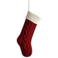 thumbnail image 1 of Christmas Stockings 18 Inches Classic Cable Knitted Socks Fireplace Hanging Stockings Family Holiday Party Xmas Decoration Sock 1 PC Dark Red One Size, 1 of 8