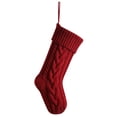 thumbnail image 1 of Christmas Stockings 18 Inches Classic Cable Knitted Socks Fireplace Hanging Stockings Family Holiday Party Xmas Decoration Sock 1 PC Red One Size, 1 of 7