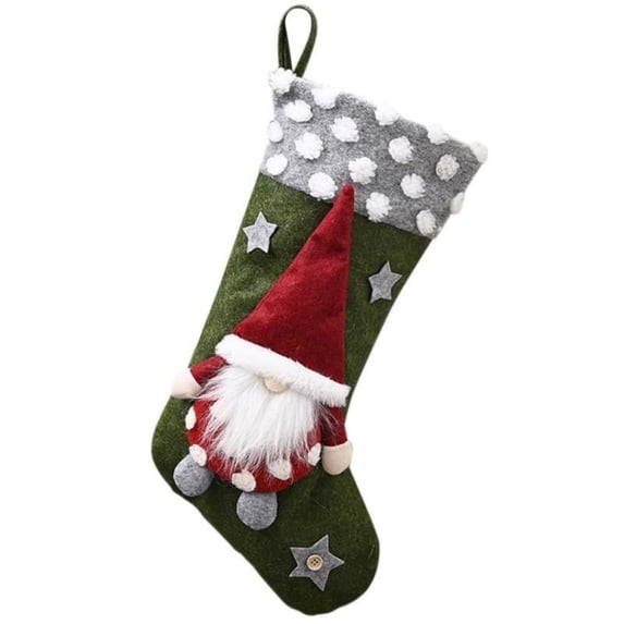 Christmas Stockings 18" with Cute 3D Plush Swedish Gnome Xmas Stockings for Fireplace Hanging Christmas Decorations and Party Decor