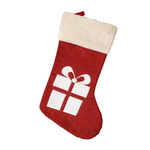 Christmas Stockings 19 Inch Classic Red and White Stocking Socks Candy Gift Bag