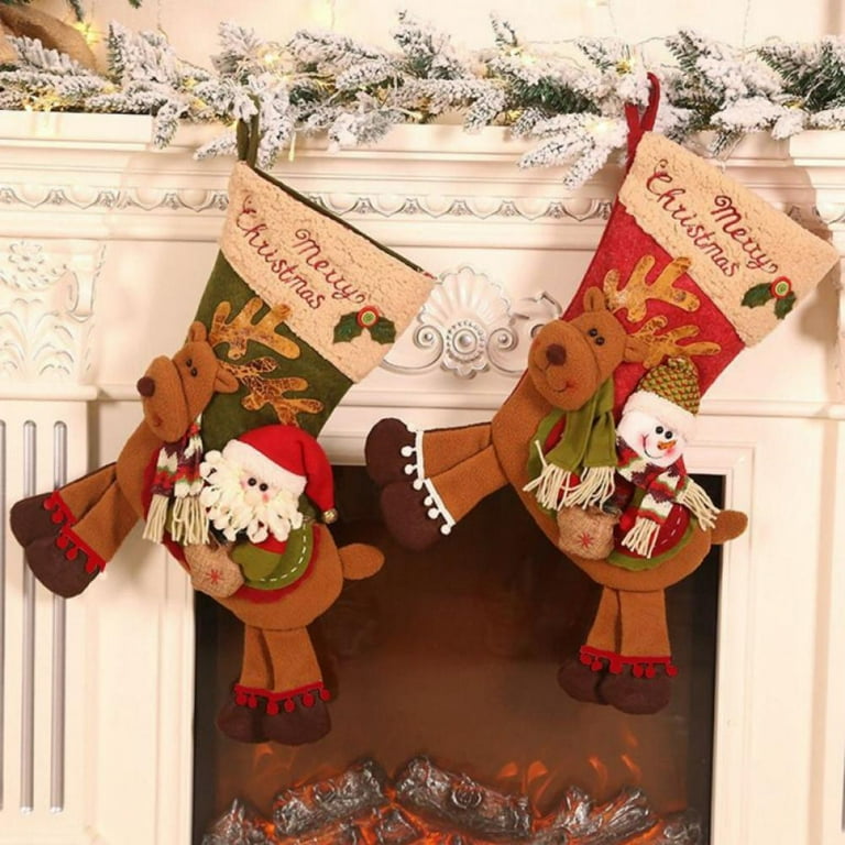 Green Felt Snowman Personalized Kids Christmas Stocking + Reviews