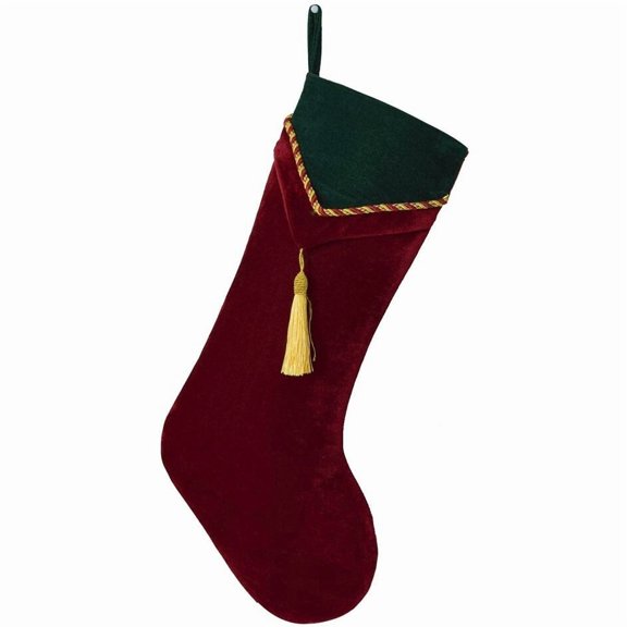 Christmas Stockings 2pcs Red and Green Velvet Xmas Stocking with Tassel Tree Gifts Bags Hanging Socks for Holiday Party Decoration