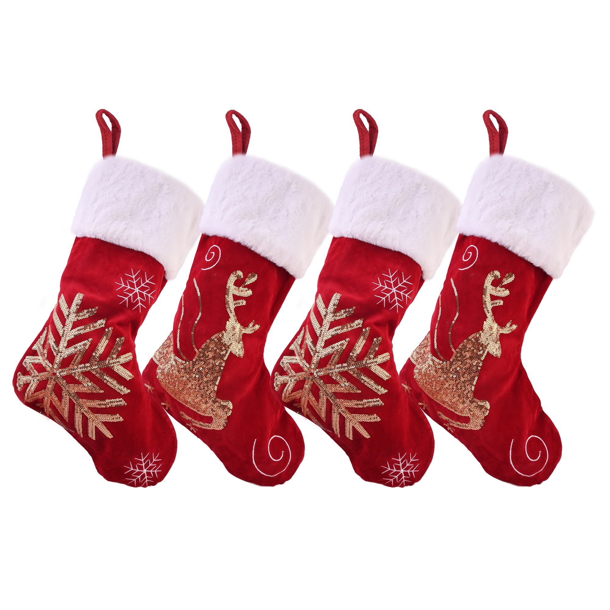 Christmas Stocking Hangers For Mantel Set Of 4 Gold Color Weighted