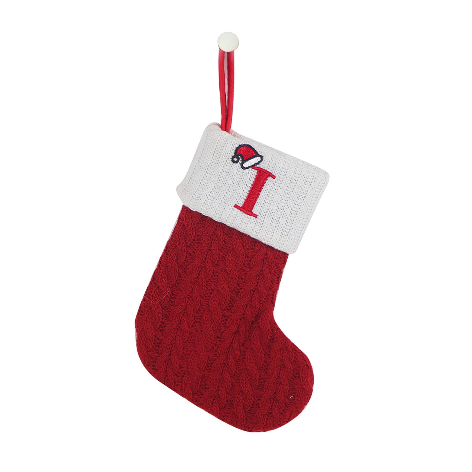 Christmas Stockings, 8 inch Mini Monogram Christmas Stockings with Initials Letter Embroidered 