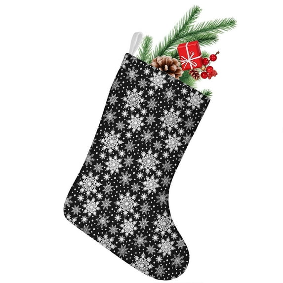 Christmas Stockings,Black Christmas Snowflake Pattern Stockings Christmas,14.8'' Xmas Stockings,Christmas Party Favors,Christmas Party Decorations,Christmas Stockings Personalized