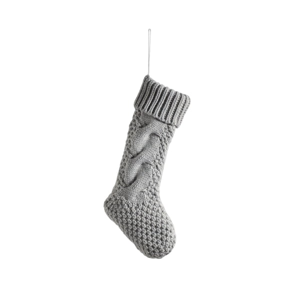 Christmas Stockings Cable Knit Stocking Christmas Decorations Goodie Bags Gift Fireplace Xmas Tree Stocking Ornaments for Holiday Family Friends （Gray）