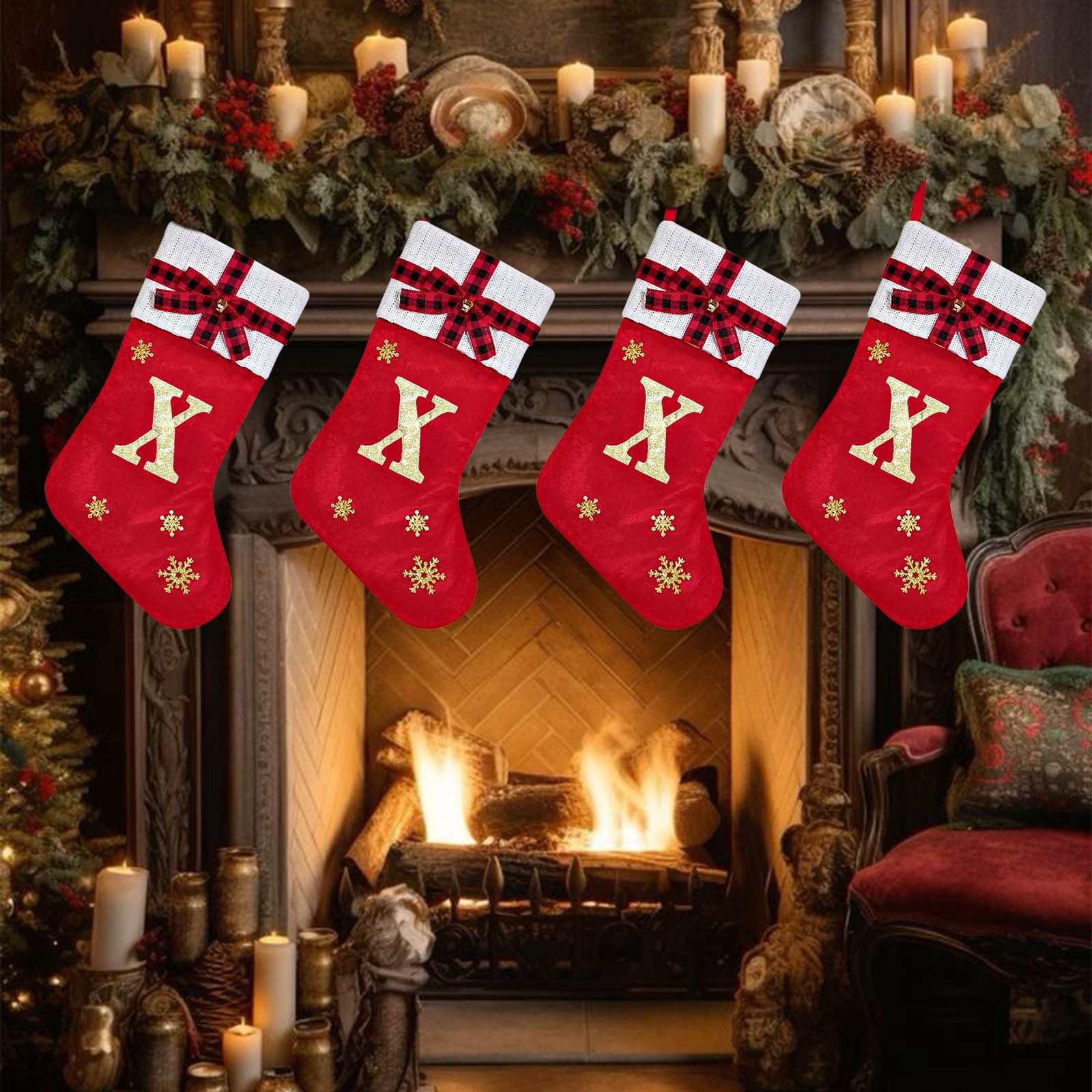 Christmas Stockings, Christmas Decorations 26 Letter Christmas Socks