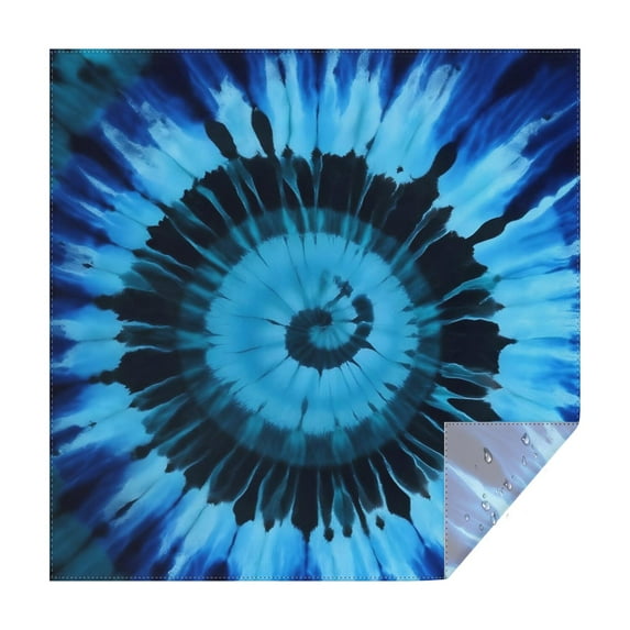 Blue Tie Dye Mandala Pattern Square Tablecloth,Waterproof Square Table Cover,Wipeable Spillproof Washable Table Cover for Home Kitchen Party Decor 42"X42"(107x107cm)