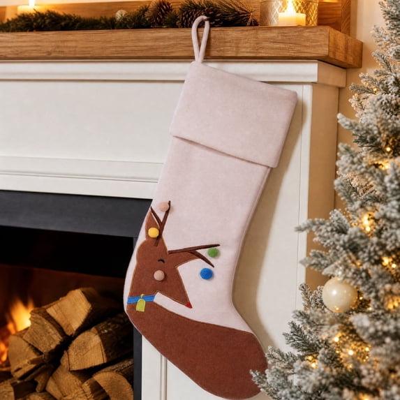 Christmas Stockings, Classic Holiday Xmas Stocking with Hanging Loop, Gift Bag for Fireplace Mantel, Tree and Family Holiday Decor