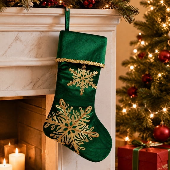Christmas Stockings, Classic Holiday Xmas Stocking with Hanging Loop, Gift Bag for Fireplace Mantel, Tree and Family Holiday Decor
