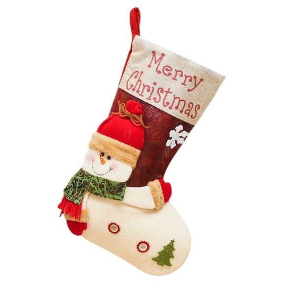 Christmas Stockings, Classic Large Stockings With 3D Plush Santa, Snowman, Reindeer Xmas For Fireplace, Family Holiday Christmas Decorations, Festive Stockings For Gifts, Candy, Mantle Decor