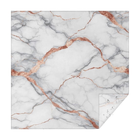 White Marble Rose Gold Line Pattern Square Tablecloth,Waterproof Square Table Cover,Wipeable Spillproof Washable Table Cover for Home Kitchen Party Decor 60"x60"(152x152cm)