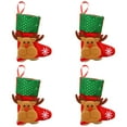 thumbnail image 1 of Christmas Stockings Decorations Assorted Colorful Santa Socks for Kids & Adults Tree Ornaments with Snowman Deer & Reindeer Patterns Festive Holiday Decorations/ 4 Pieces of Sequined Elk Socks, 1 of 6