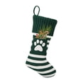 thumbnail image 1 of Christmas Stockings Dog Paw Print Snowflake Pattern Hanging Stockings Red Green Christmas Gift Bag Hanging Ornament For Xmas Party, 1 of 5
