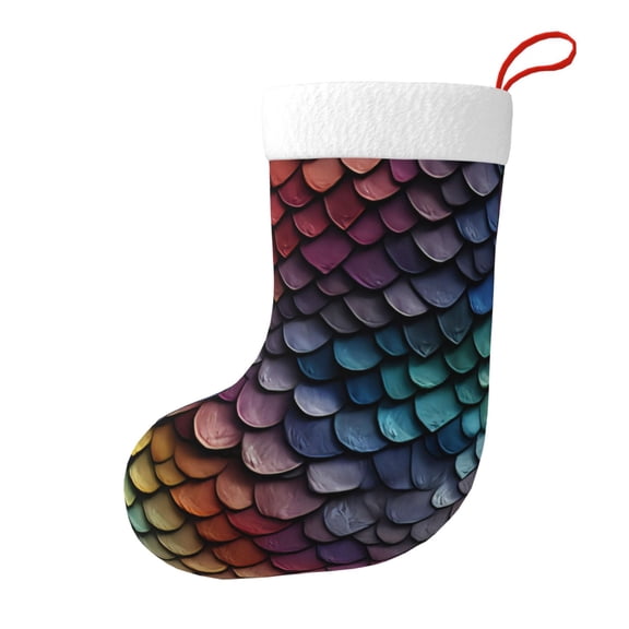Christmas Stockings Dragon Skin Pattern Large Hanging Xmas Sock Gift Bag Classic Fireplace Decor for Home, Party, and Family Celebration