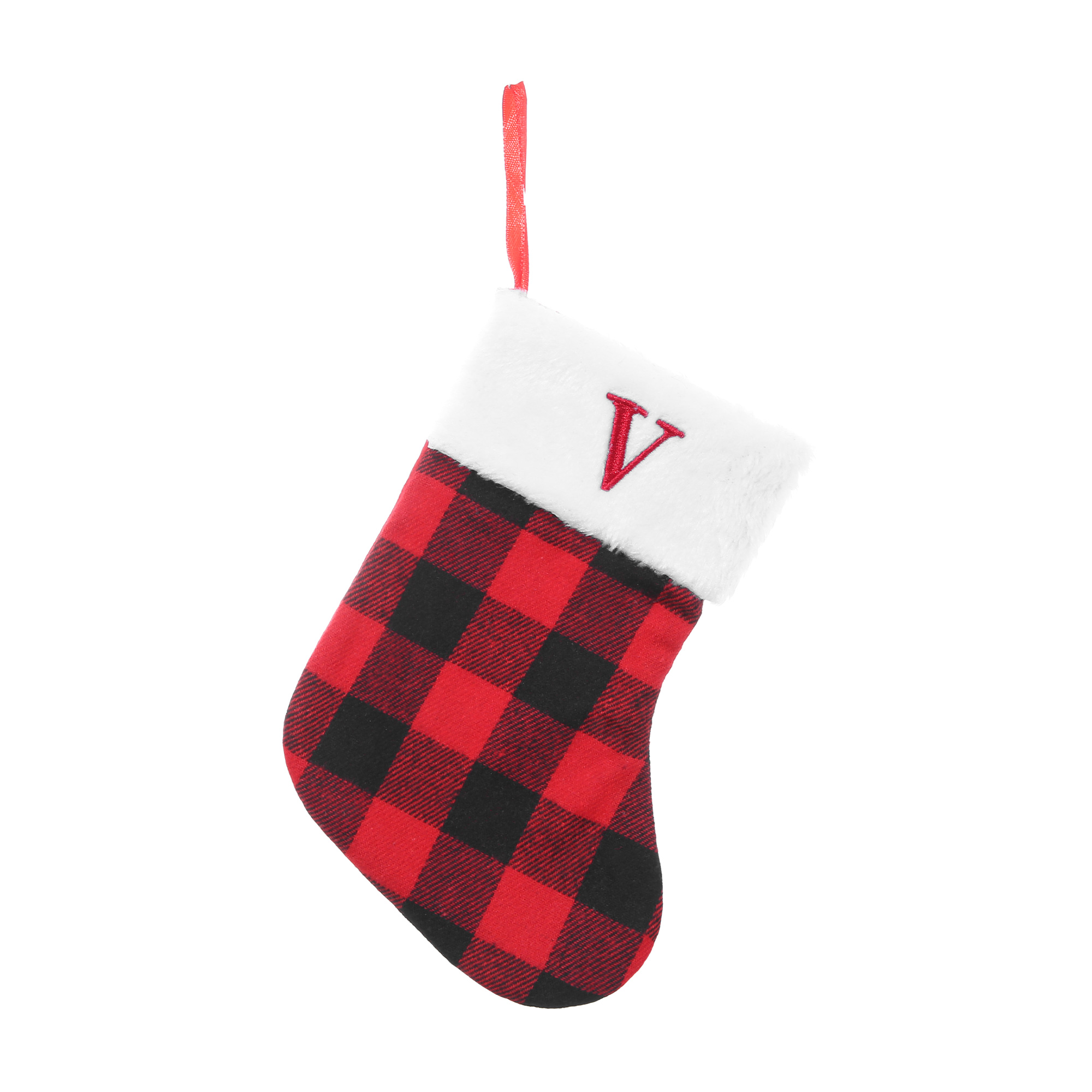 Christmas Stockings Gift Bag with Plaid Print and Hanging Design