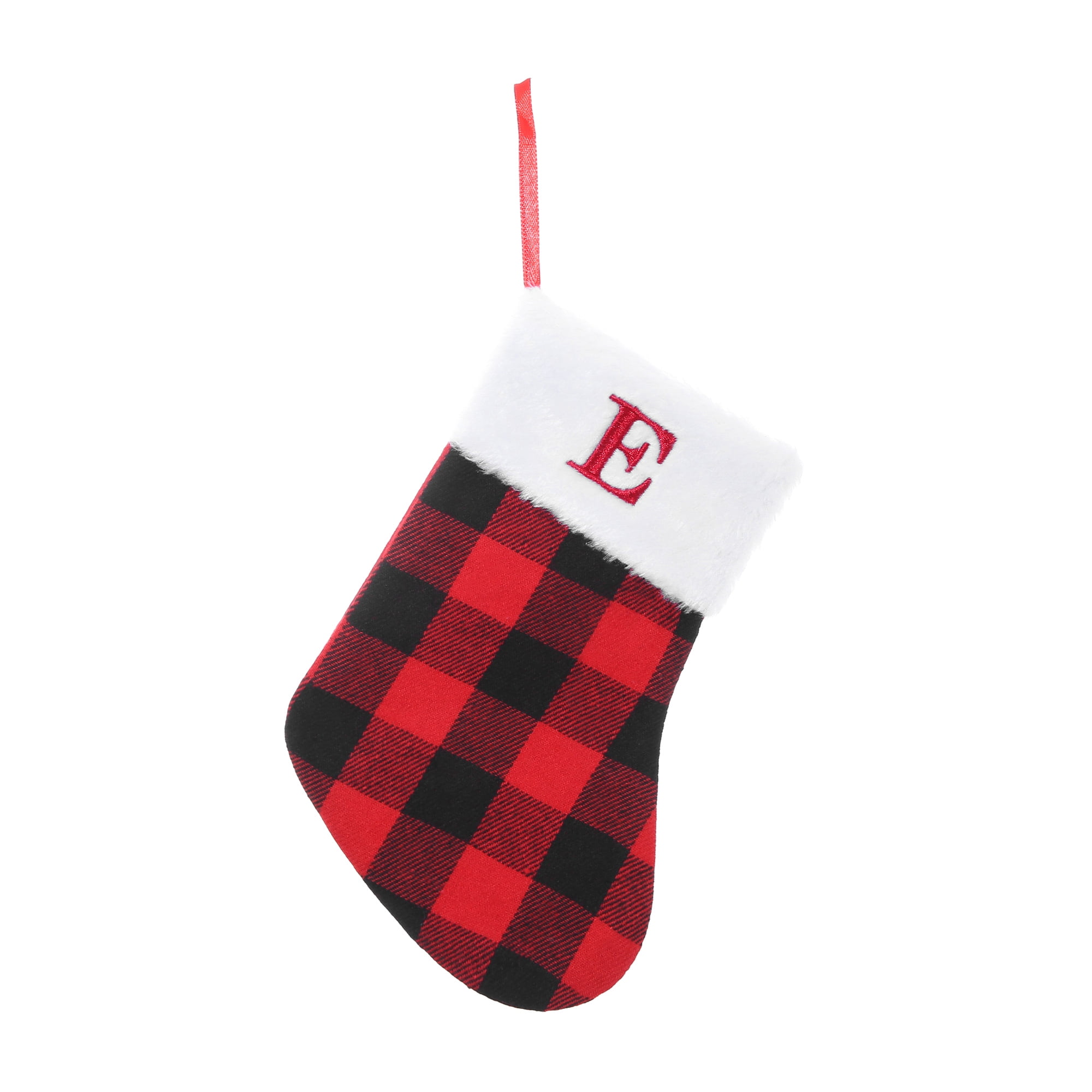 Christmas Stockings Gift Bag with Plaid Print and Hanging Design